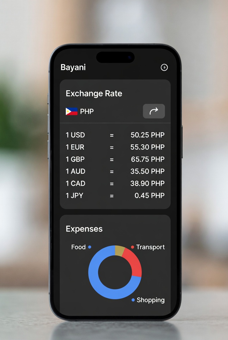 Bayani exchange rates and expenses
